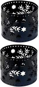 Porte-bougie en métal découpé, comprend une bougie chauffe-plat sans flamme, personnalisation du motif disponible, lampe d'ambiance portable - Product Image 3