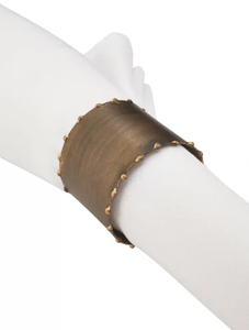 Plato de cena Personal de Metal rústico, juego de servilletas de tela, anillo de cuatro piezas de papel tisú galvanizado, soporte para rollo, servilleta - Product Image 3