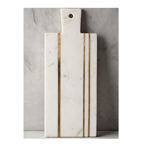 Marbre fait main de forme unique avec planche à découper en bois pour hôtel et usage domestique - Product Image 1