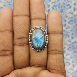Labradorite Gemstone Beautiful Bohemian Rava Work 925 Sterling Silver Artisan <b>Crafted</b> <b>Ring</b> Labradorite Gemstone <b>Ring</b> - Product Image 3