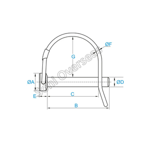 Goupille de verrouillage à ressort spéciale à usage industriel pour tracteurs et machines agricoles Tube d'acier Lynch Export - Product Image 1
