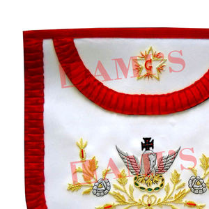 Premium Quality Knight of <b>Rose</b> Croix Degree Apron Custom Made Hand Embroidery Masonic Regalia Apron - Product Image 2