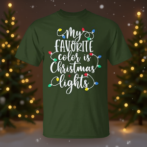 Maglietta Natalizia con Luci di Natale, Colore Preferito, Abbigliamento Promozionale per le Feste - Product Image 3