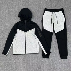 2024 High Quality Custom New Arrival Men/Women Tracksuits Logo <b>Tech</b> Fleece Zip Plain Jogging Men Tracksuit Men Hoodies - Product Image 4