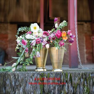Florero de Metal plateado de alta calidad Florero de piso decorativo de boda de lujo Uso en el hogar Precio bajo Venta - Product Image 3