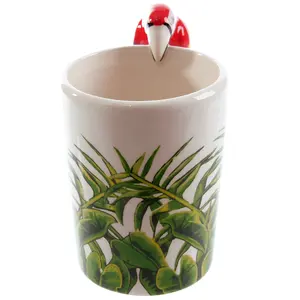Juego de 2 Tazas con Asa 3D de Guacamaya, Estilo Artesanal, Aptas para Lavavajillas, para el Día del Padre o Cafeterías - Product Image 5