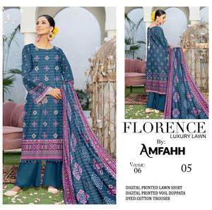 Trajes de césped estampados de diseñador para damas para verano Ropa Shalwar Kameez para mujeres en India y Pakistán Opciones de talla grande disponibles - Product Image 2