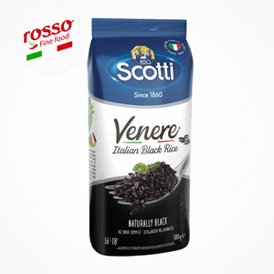 Riz noir italien Venere, qualité supérieure, 500g, RISO SCOTTI, idéal pour les plats gastronomiques, fabriqué en Italie - Product Image 1