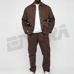 ชุดวอร์มคาร์โก้สำหรับบุรุษเสื้อแจ็กเก็ตปักลายและกางเกงวิ่งยูทิลิตี้สำหรับสตรีทแวร์และไลฟ์สไตล์ที่แอคทีฟ - Product Image 6