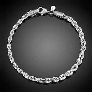 925 argento Sterling braccialetto di fascino Vintage vuoto disegno ondulato per le donne ragazze adolescenti alla moda torsione catena per - Product Image 3