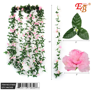 พวงมาลัยดอกไม้ประดิษฐ์สีชมพู Eb ขนาด 59 นิ้ว สำหรับแขวนผนัง ตกแต่งเทศกาลคริสต์มาส สไตล์ดั้งเดิม - Product Image 1