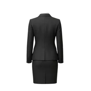 Conjunto de Blazer Negro Uniforme con Falda y Corbata - Product Image 3