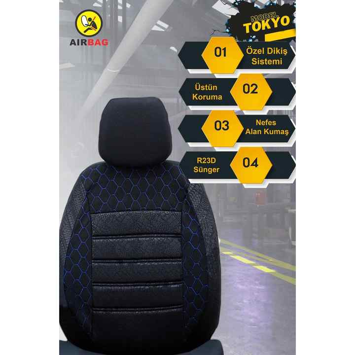 Chevrolet Monte Carlo Compatible Blue Car Seat Cover (Full Set Front Rear Car Seat Cover)