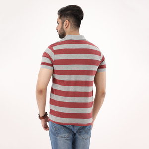 2025 camiseta Polo de algodón con estampado de logotipo personalizado para hombre, ropa informal de verano de alta calidad con manga corta, patrón de rayas sólidas - Product Image 3