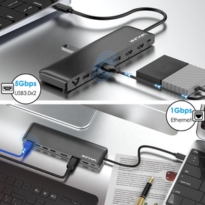 Wavlink 12-in-1 <strong>USB</strong> C <strong>Docking</strong> Station 85W PD USB2.0/USB3.0 HD MI Gigabit Ethernet Triple Display UMD09 <strong>Docking</strong> Station <strong>USB</strong> C - Product Image 5