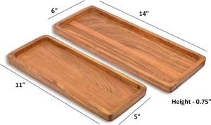 Platos Rectangulares de Madera de Acacia para Servir Comida/Barbacoa/Buffet, Regalo para Amigos y Familiares - Product Image 6
