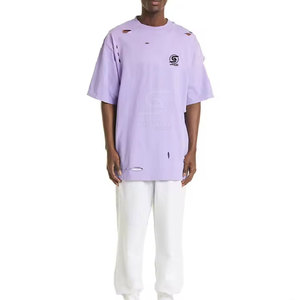 T-shirt ample uni imprimé et délavé pour homme, vêtement d'été, 100% coton, t-shirt délavé fabriqué au Pakistan - Product Image 3