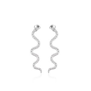 Nouvelles boucles d'oreilles en argent sterling 925 faites à la main, motif serpent ethnique, bijoux fins personnalisés, clous en argent uni pour mariages, fabrication en usine - Product Image 1
