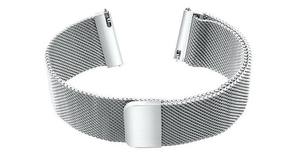 Bracelet unisexe de luxe durable, léger, respirant, en acier inoxydable argenté, avec bande élastique WD017, résistant à l'eau, montre connectée souple - Product Image 2