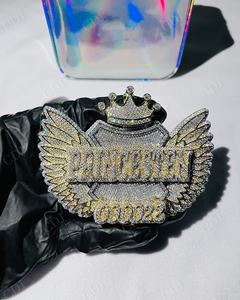 Pendentif Hip Hop en Argent Sterling S925 Personnalisé de Haute Qualité avec Moissanite, Entièrement Serti de Pierres, Lettre, pour Unisexe - Product Image 1