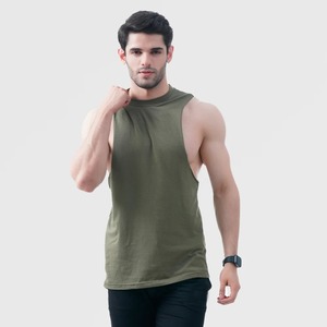 Camiseta sin mangas de entrenamiento de gimnasio de 100% algodón para hombre de marca al por mayor, chaleco transpirable informal de verano de secado rápido, camiseta tejida de punto - Product Image 5