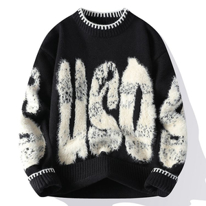 Fashion winter men sweater knitted pullover slim fit soft <b>wool</b> blend long sleeve casual warm crew neck jumper - Product Image 5