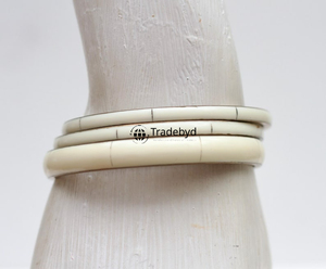 กำไลข้อมือฝังกระดูกแท้ งานฝีมือชั้นสูง เครื่องประดับแฟชั่น พร้อมกรอบแบบ Bezel Setting สำหรับทุกเพศ เหมาะสำหรับเป็นของขวัญ Tradebyd - Product Image 2