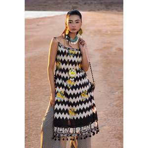 Conjunto de 2 Piezas de Traje de Lona Estampado y Bordado Sin Coser para Mujer TL-42115 - Product Image 3