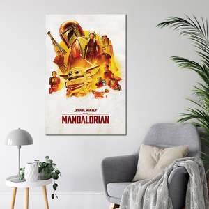 Affiche The Mandalorian, impression numérique, style suspendu, en polyester, pour la décoration de l'aventure de Grogu - Product Image 3