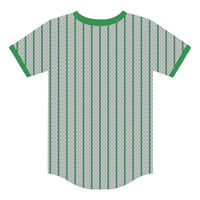 Jersey de Béisbol Soror Pullover Gris Claro 08, Sororidad Griega, para Mujer, Rosa y Verde, Estilo Universitario, Transpirable, Corto, Elegante e Informal