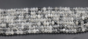 Natural Black <b>Opal</b> Rutile Faceted Rondelle Shape Beads 8mm Multi-Rutile Beads for Jewelry Making - Product Image 6