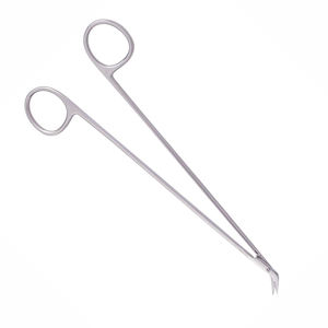 Tijeras quirúrgicas de acero de 19cm de la mejor calidad con mango de anillo Tijeras vasculares en ángulo manual de Smith para trabajo vascular - Product Image 4