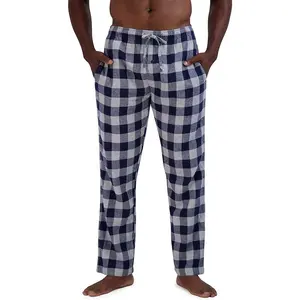 Wholesale Flannel Mens Pajama Pants Custom Cotton Plaid Bamboo Pajama Pants Men&#39;s Sleepwear