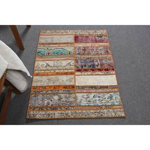 Tapis en laine rustique beige vintage de 27x36 pieds, fait à la main, grande surface, rectangle, patchwork, pour entrée, chambre, couloir, latex - Product Image 1