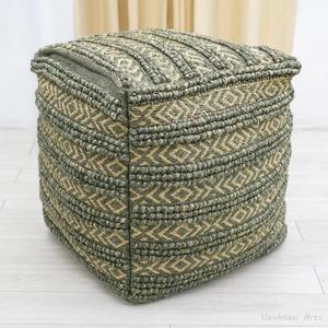 Moroccan <b>Leather</b> Pouf Handmade Ottoman Footstool Traditional Handcrafted <b>Pouffe</b> Home Decor Boho Ottoman Seat Living Roo - Product Image 1