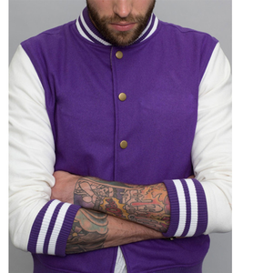 Chaqueta de Béisbol Varsity con Cuello Alto y Logotipo Personalizado para Hombre, Estilo Americano, Lisa, 100% Algodón - Product Image 3