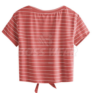 Haute qualité coton Polyester femmes haut court T-Shirts manches courtes femmes haut court T-Shirt pour vente en ligne - Product Image 2