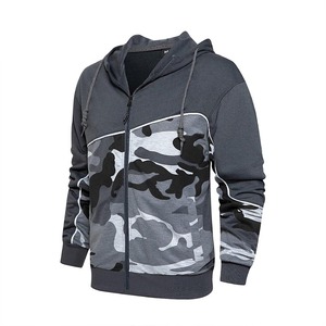 Men's Hooded <b>Camouflage</b> Tracksuit Full Zipper Casual Sportswear Set Breathable Polyester Autumn Wear - Product Image 4