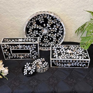 ถาดใส่ขนมลายเรซินสำหรับใช้ในบ้านโรงแรมดีไซน์ลายดอกไม้ทำจากไม้ MDF ทันสมัยออกแบบได้ตามต้องการ - Product Image 6