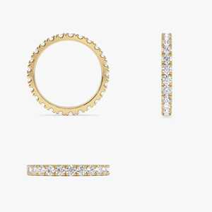 แหวนเพชรที่โตในห้องปฏิบัติการเครื่องประดับแฟชั่นสำหรับผู้หญิงดีไซน์ทันสมัยมีที่ตั้งแบบมีง่ามประดับเพชรทรงกลมสินค้าขายส่ง - Product Image 3