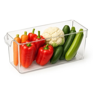 Boîte de rangement multi-usages en plastique PP de 2300 ml, résistante aux aliments, avec poignée, légère, empilable, portable, transparente, couleur fumée - Product Image 3