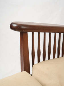Chaise longue en bois rembourrée avec accoudoirs et assise et dossier rembourrés, tissu durable, mobilier d'extérieur pour hôtel - Product Image 6