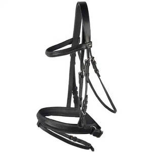 Bridon de cheval en cuir marron en promotion, taille unique, couronne simple, pour l'équitation, la chasse et les concours - Product Image 2