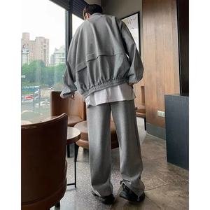 NEW Autumn Sports Set Men Sports <b>Cardigan</b> Jacket and Jogging Wide Leg Pants Fashion Loose Fishing 2-piece Sets Unisex Tracksuits - Product Image 4
