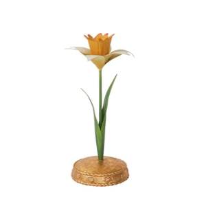 Porte-bougie floral en fer personnalisé |   Bougeoir en métal à motif citron et feuille, support décoratif pour bougies coniques, décoration d'intérieur et de jardin, accessoire d'ambiance pour la maison - Product Image 3