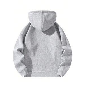 Pull-over à fermeture éclair de qualité supérieure pour hommes, sweat-shirt à capuche avec logo personnalisé, épaule tombante, coupe ample, couleur unie, Boxy pour l'entraînement - Product Image 2