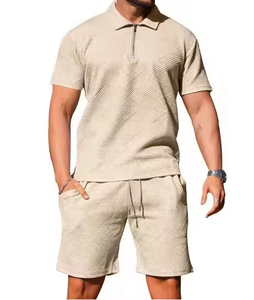 Personalizado Verano Color sólido Hombres Polo Camisa Solapa Pantalones cortos de manga corta Deportes Casual Verano Hombres Conjunto de dos piezas - Product Image 6
