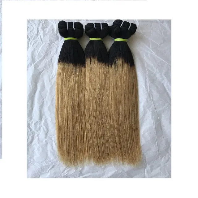 Malaysian Cambodian Mink Brazilian Unprocessed 18 Inch Straight 1B/27 Highlight Human Hair Extension Bundle From Transgreen Hair