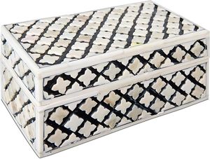 กล่องใส่เครื่องประดับทำจากไม้แบบดั้งเดิมฝังกระดูกกล่องใส่เครื่องประดับลายดอกไม้สวยงามในราคาถูกจากโซนหัตถกรรม - Product Image 6