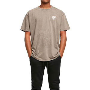 Camiseta Casual de Uso Diario con Lavado Ácido para Hombre, Camiseta de Algodón, Tela Suave, Ajuste Cómodo, Estilo Urbano Moderno - Product Image 4